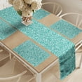 thumbnail image 2 of Ambesonne Turquoise Table Runner & Placemats, Modern Triangles, Placemat 4 pcs + Runner 12"x90", Turquoise Teal, 2 of 2