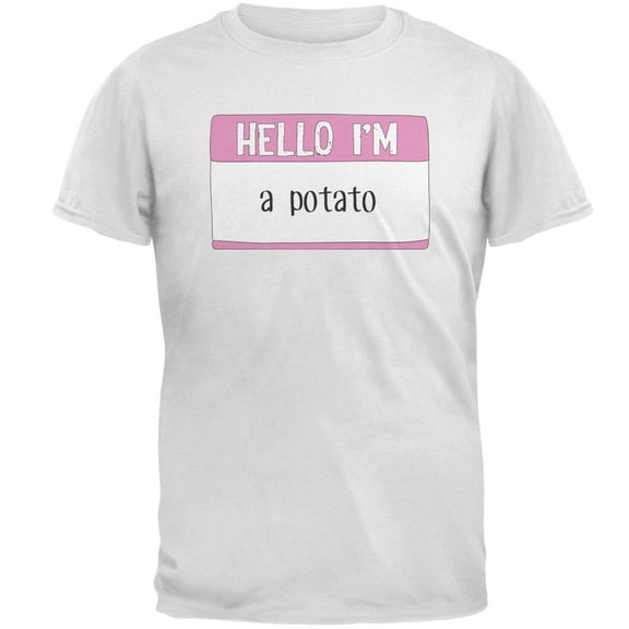 Halloween Hello I'm a Potato Mens T Shirt White 4X-LG