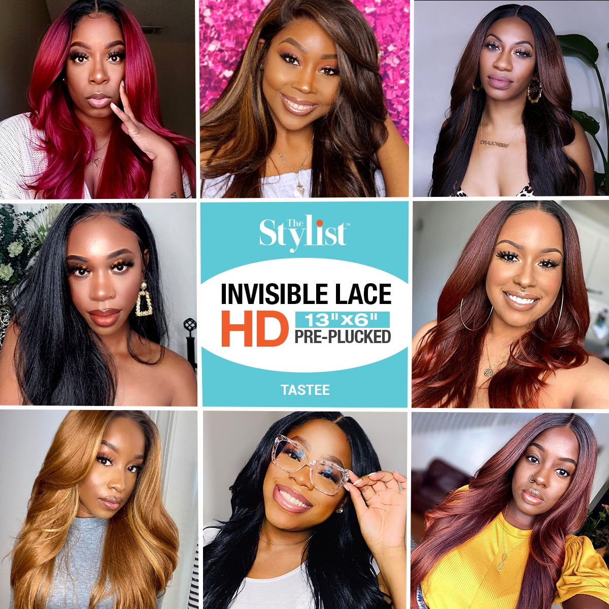 GLAM21USA HD LACE Front Wig 13X6 Deep Transparent Lace Frontal Wigs 28 Inch Human Hair Blend Pre Plucked Swiss Lace Long Heat Friendly Synthetic Wig - Tastee (2-DARKBROWN)