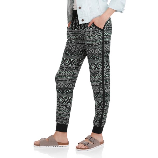 No Boundaries - No Boundaries Juniors' Printed Sueded Jersey Joggers - Walmart.com - Walmart.com