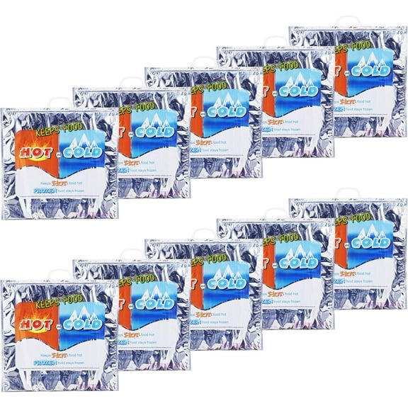 Superio Hot and Cold Insulated Bags for Food Delivery, Grocery Shopping Bags, Food Storage for Hot and Frozen Food for Travel, Disposable Cooler Bag, Reinforced Thermal Lunch Bag (10, 20"x5.5"x19")