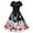 Black, variant on LOVZFMLL Women Solid Short Sleeve Loose Ruffles Lacing Dress Pink L