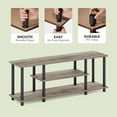 thumbnail image 6 of Furinno Turn-N-Tube No Tool 3-Tier Entertainment TV Stands, Gray/Black, 6 of 7