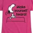 thumbnail image 3 of HYBRID APPAREL - Peanuts - Make Yourself Heard - Toddler & Youth Girls Short Sleeve Graphic T-Shirt, 3 of 5