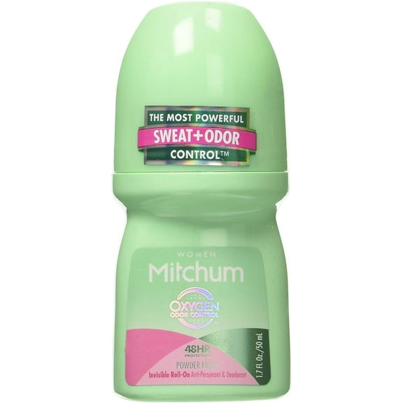 Mitchum for Women Roll On, Anti-Perspirant & Deodorant, Powder Fresh, 1.7 Oz Pack of 6