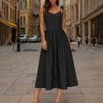 thumbnail image 3 of Efsteb Women's Summer Sleeveless Midi Dress Solid Color Spaghetti Strap Tank Dress Cute Casual Dresses (Black,XXL), 3 of 6