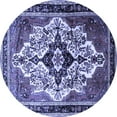 thumbnail image 1 of Ahgly Company Machine Washable Indoor Round Persian Blue Traditional Area Rugs, 4' Round, 1 of 4