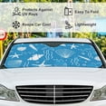 thumbnail image 4 of GZHJMY Car Front Windshield Sunshade UV Heat Protection, Foldable Auto Windshield Sun Visor for Sedan SUV Truck Blue Ocean Pattern, Car Sunscreen Blocks UV Rays Heat 51x27.5inch Keep Vehicle Cool, 4 of 5