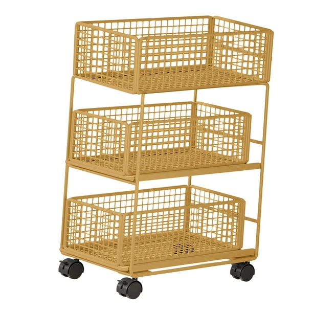 Carrito para debajo del escritorio con ruedas, multifuncional, con 3 niveles y esquinero L