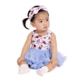thumbnail image 3 of Hello Kitty & Friends Baby Girls Sleeveless Allover Print Tutu Dress with Matching Bow Headband, Sizes 0/3M-24M, 3 of 9