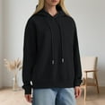 thumbnail image 2 of UJNDER Women's Heavyweight Oversized Pullover Hoodies Drop Shoulder Long Sleeve Casual Streetwear Outerwear Black_001 S, 2 of 4