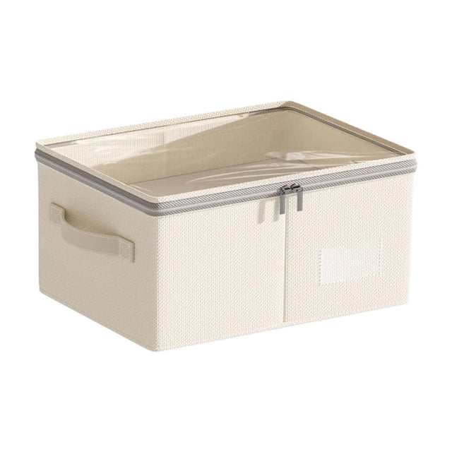 TACILIP Boîte de Rangement à Double Fermeture Éclair Visible Sac de Rangement Épaissi pour la Maison Grande Boîte de Rangement pour Armoire Organisation et Rangement, Cadeaux pour Femmes