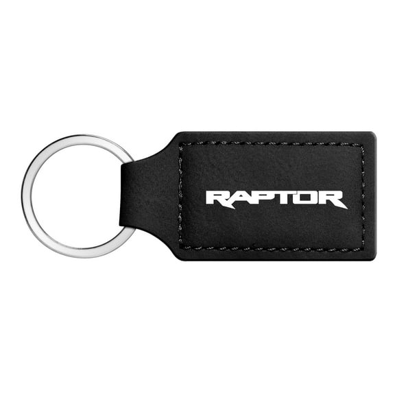 iPick Image for Ford F150 Raptor 2017 to 2019 Rectangular Black Leatherette Key Chain, Official Licensed