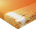 thumbnail image 2 of Ambesonne Ocean Fitted Sheet, Lonely Yacht at Sunset, Full Size, Orange Yellow, 2 of 3