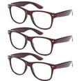 thumbnail image 2 of 3 Packs Women Oversized Reading Glasses Big Frame Dark Red +1.00, 2 of 2