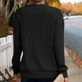thumbnail image 4 of qucoqpe Women's Casual Button Up Knitted Sweaters Tops Cozy Long Sleeve V-neck Pullover Blouse, 4 of 5