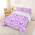 thumbnail image 2 of Erosebridal Cute Purple Full Size Comforter Sets for Girls, Butterfly Bow-Tie Bedding Sets, Colorful Stars Reversible, 1 Comforter and 2 Pillowcases, 2 of 6