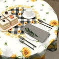 thumbnail image 2 of Nappe Fleurie Tournesol Ronde 60 Pouces à Carreaux Buffalo Nappe Imperméable Réutilisable Housse de Table Décorative pour Pique-Nique Fête Congé, 2 of 6