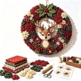 thumbnail image 2 of 3D Fabric Poke Wreath DIY Kit, Christmas Wreath DIY Kit for Adults (Reindeer), 2 of 7