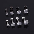 thumbnail image 7 of Opolski 1Pc Unisex Ear Stud Glitter Cubic Zirconia Inlaid Titanium Steel Stud Earring Fashion Cartilage Jewelry for Party Bar, 7 of 7