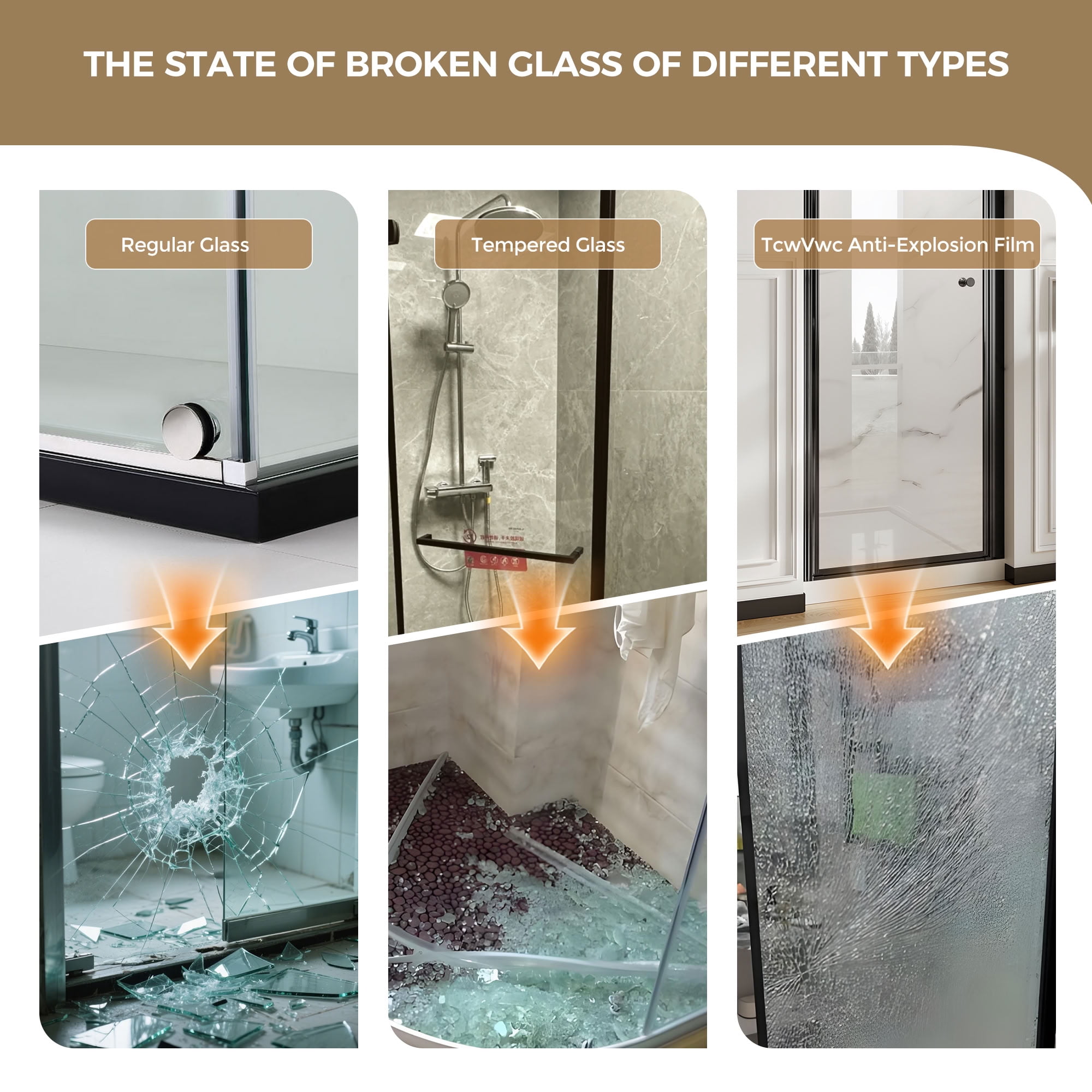 MAYEERTY Frameless Pivot Shower Door, Matte Black, 1/4" Tempered Glass with Explosion-Proof Film, Waterproof & 180° Pivot
