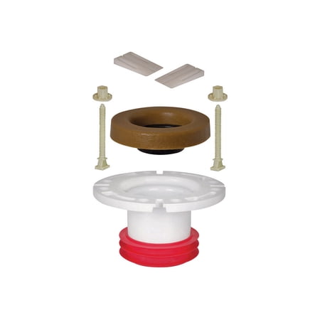 Sioux Chief Push Tite Closet Flange Repair Kit - Adjustable PVC - 4 with Wax Ring — Residential Use Standard Application