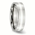 thumbnail image 4 of Primal Steel Stainless Steel with Sterling Silver Inlay 6mm Flat Band, 4 of 9