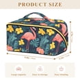 thumbnail image 4 of FORMRS Makeup Bag Travel Cosmetic Organizer for Women Fold Flat Zipper Pouch with Handle, Pink Floral Flamingo, 4 of 8