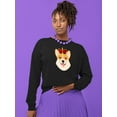 thumbnail image 2 of Royal Corgi Smiling Royal Crown Sweatshirt Women -Image by Shutterstock, Female 4X-Large, 2 of 4