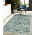 thumbnail image 4 of Floral Decorative Rug, Exotic Flower Petals in Rounds Geometric Tropical Jungle Composition, Quality Carpet for Bedroom Dorm and Living Room, 6 Sizes, Forest Green and Coral, by Ambesonne, 4 of 4