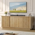 thumbnail image 3 of Bestier TV Stand for TVs up to 70", Modern Entertainment Center with Sliding Door Media Console Table for Living Room,Log, 3 of 11