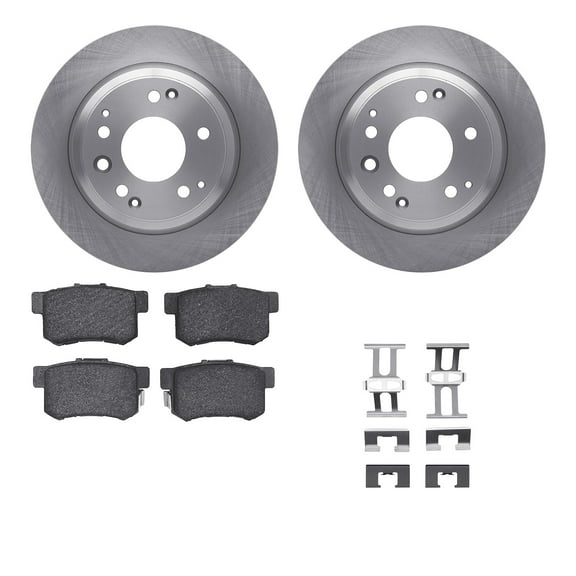 Dynamic Friction Company Rear Brake Rotors with 5000 Advanced Brake Pads includes Hardware 6512-58086