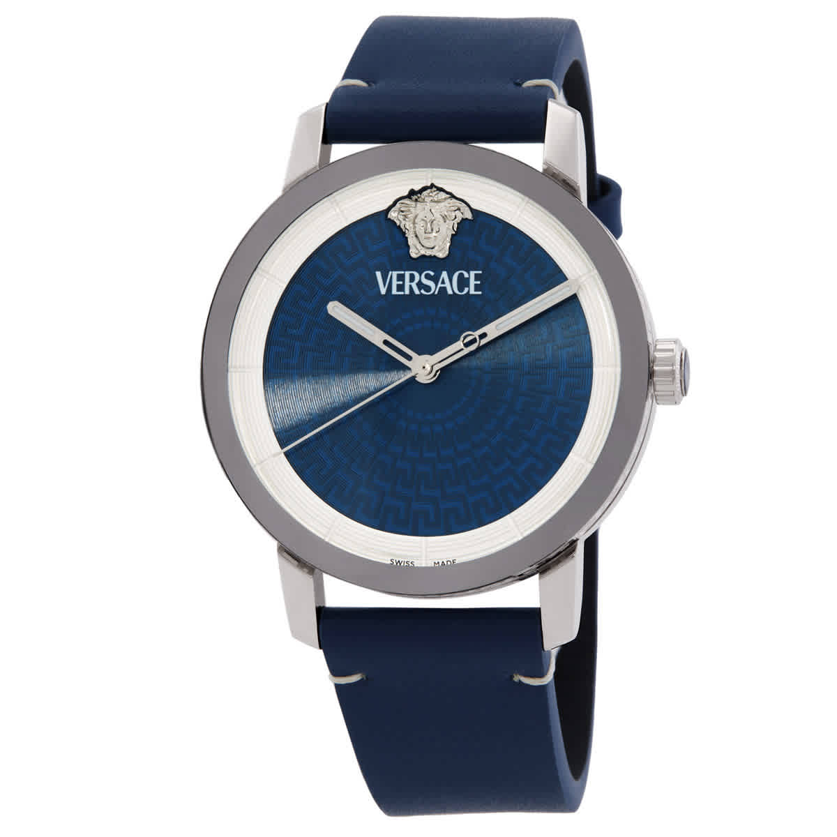 NWT Versace V-Code GMT Quartz Blue Dial Men\'s Watch Versace Hellenyium GMT Blue Dial Mens Watch V1101 0015  main image 4