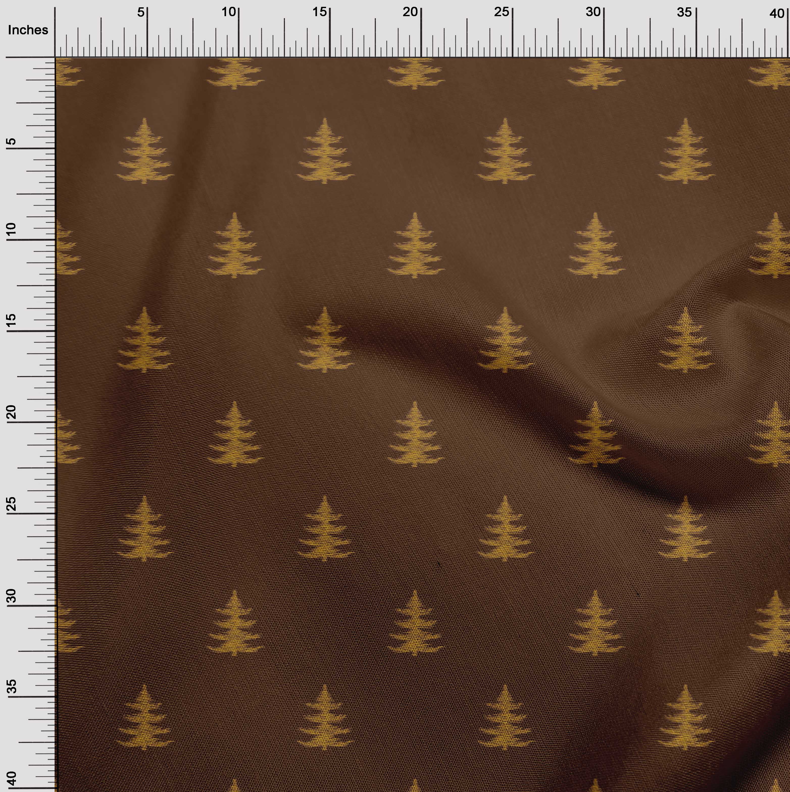 oneOone Polyester Lycra Fabric Christmas Tree Ikat Print Sewing Fabric BTY 56 Inch Wide
