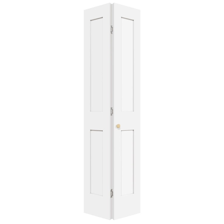 Interior White Primed 2-panel Solid Core Closet Bi-fold Shaker