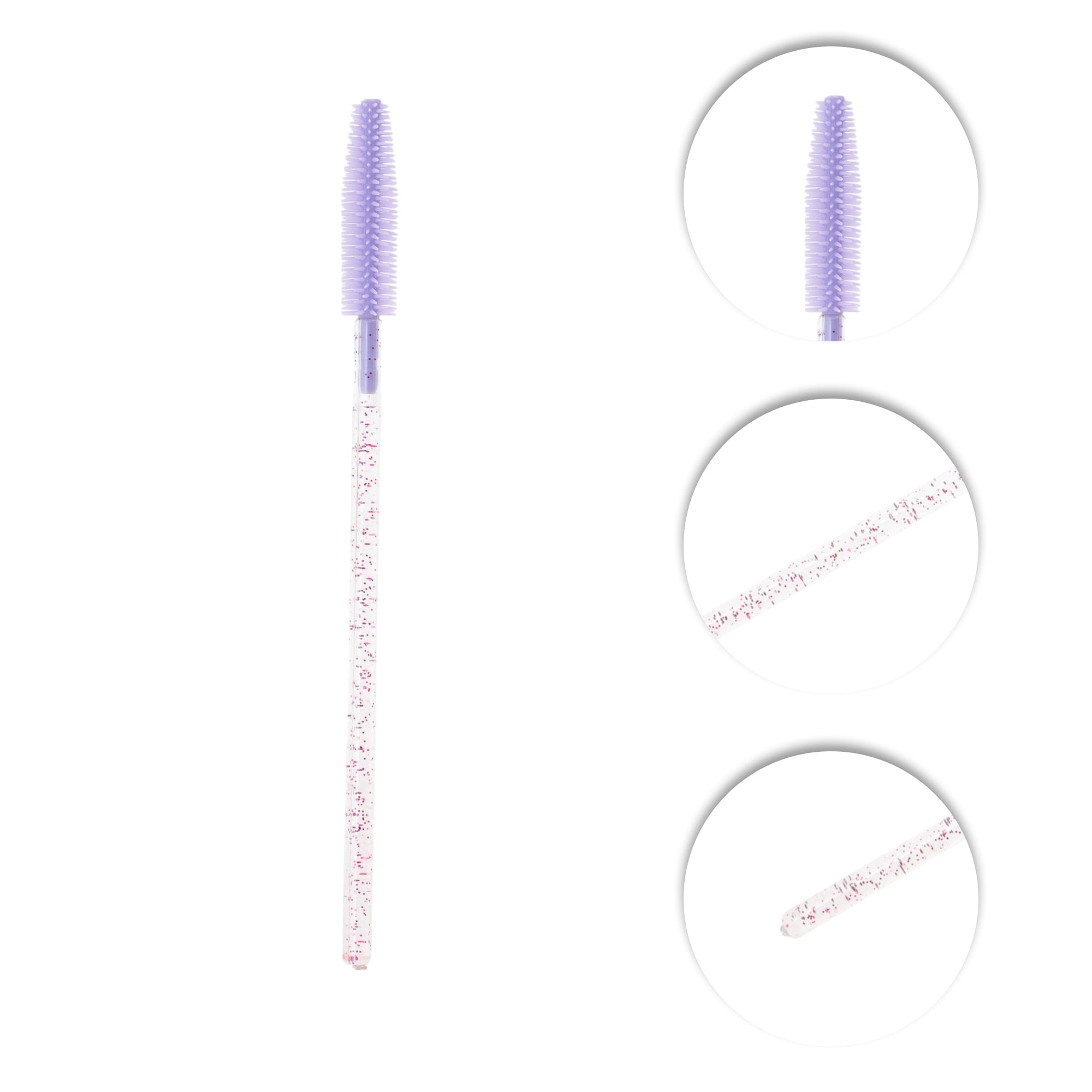 Unique Bargains 50 Pcs Portable Silicone Eyelash Brush for Bathroom Purple