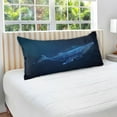thumbnail image 4 of Polygons Blue Whale Plush Pillow Cases King Size Ultra Soft Warm Pillowcases with Zipper 20"x40", 4 of 9