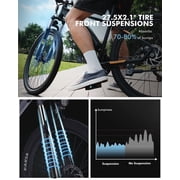 Racer Electric Bicycle for Adults, 21-Speed Mountain Ebike with 1200W 28MPH Brushless Motor, 48V10.4Ah Removable Battery, 27.5X2.1 Tire Step Over E-MTB, Black with Fender & Rear Rack
