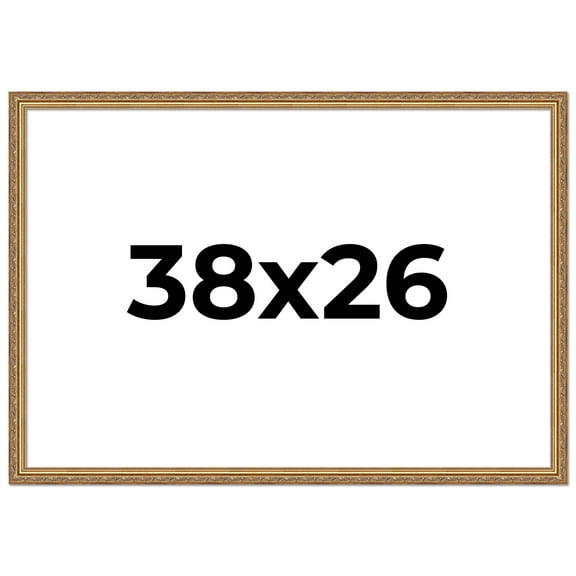38x26 Frame Gold Solid Wood Picture Frame Width 1.25 Inches | Interior Frame Depth 0.375 Inches |