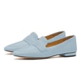 thumbnail image 3 of YDN Women Chic Square Closed Toe Slip On Loafer Flats Block Low Heel Pumps Office Outfit Walking Dressy Shoes Size 7 Blue, 3 of 4