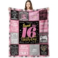 thumbnail image 2 of 16 Year Old Girl Birthday Gifts,Teenage Girls 16th Birthday Gifts Throw Blanket 50" x 60",Happy 16th Birthday Decorations Blanket for Girls,Birthday Gifts for 16 Year Old Girl Daughter Bestie Sister, 2 of 6