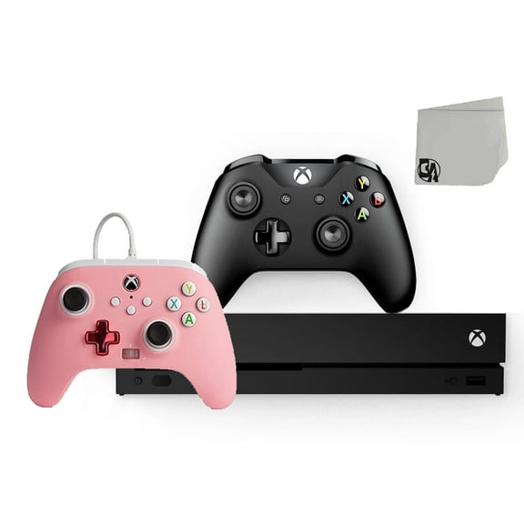 Pre-Owned Microsoft Xbox One X 1TB Gaming Console Black with Pink Controller Included BOLT AXTION Bundle
