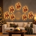 thumbnail image 6 of Velmasee 7 Pcs Wooden Santa Claus LED Wall Decor - Hollow Out Backlit Rustic Farmhouse Light Up Wall Stickers, Battery Operated Glowing Xmas Wall Art for Indoor Holiday Home Decor, 6 of 6