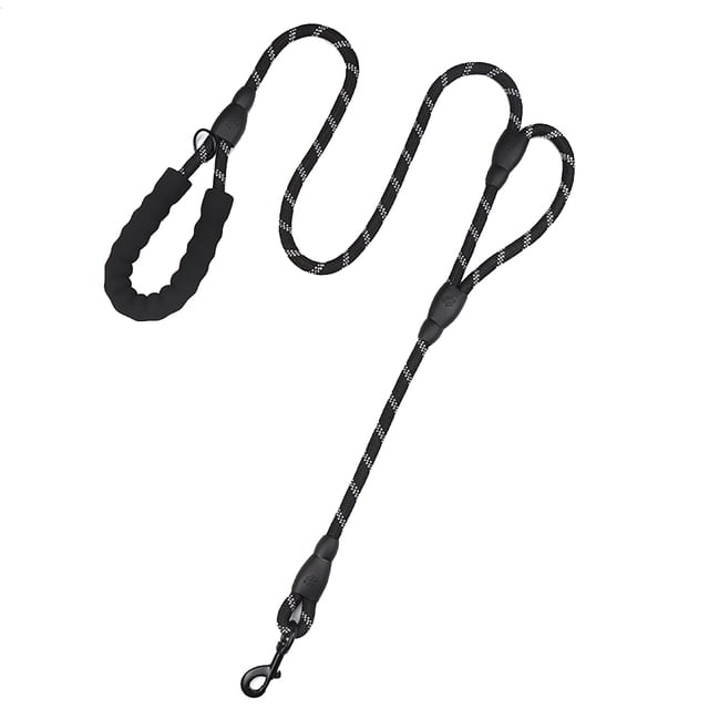 Dog Leash Reflective Nylon Double Handles Pet Walking Leash Dog Training Leash
