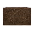 thumbnail image 6 of DecMode 22" x 24" Brown Mango Wood Handmade Intricately Carved Floral Accent Table with Carved Tabletops, 2-Pieces, 6 of 15