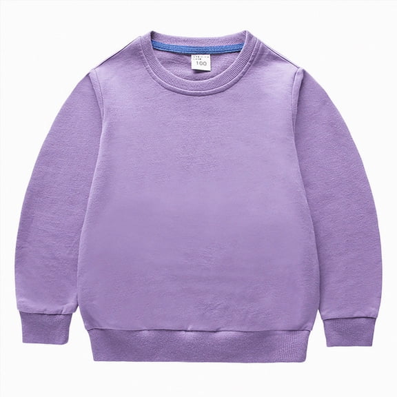 Wonitaaizi Toddler Kids Baby Girl Long Sleeve Sweatshirt Casual Pullover Infant Crewneck Sport Tops (7-8 Years,Purple)