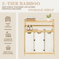 thumbnail image 4 of 3 Compartment Laundry Hamper With Shelf, 150L Large Capacity Laundry Sorter 3 Section, Laundry Hamper Basket with Shelf , Clothes Storage Organizer Cart, Pull-Out Removable And Washable Bags, Beige, 4 of 8
