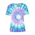 thumbnail image 4 of Fartey Cute Tie Dye Graphic Tees for Women Plus Size Summer Short Sleeve Tops Dressy Casual Crew Neck T Shirts Soft Lightweight Daily Tshirt Loose Comfy Holiday Blouses Multicolor S-5XL, 4 of 4