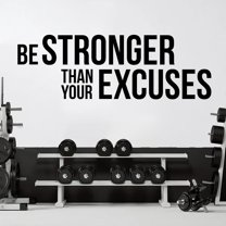 QTH Home Gym Wall Decals Quote - Fitness Inspirational Vinyl Decal Sticker ¡§C Be Stronger Office Quote Workout Sports Training Room Exercise Classroom Wall Decals(22"WX7.5"H)