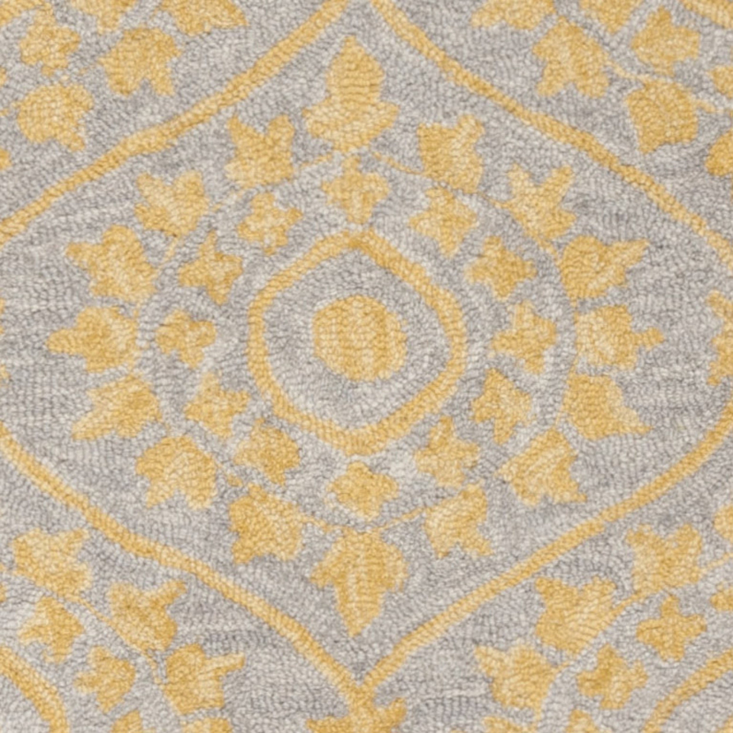 SAFAVIEH Suzani Endika Floral Bordered Runner Rug, Orange/Silver, 2'3" x 8'